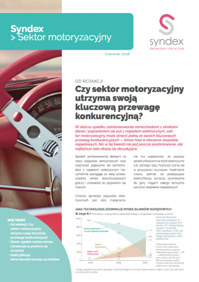 Syndex Sektor motoryzacyjny n°11 - CZY SEKTOR MOTORYZACYJNY UTRZYMA SWOJĄ KLUCZOWĄ PRZEWAGĘ KONKURENCYJNĄ?